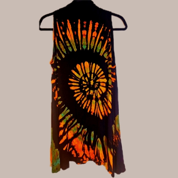 TIE DYE Rayon Stretch Sleeveless Cardigan-**5 Colors Avail.**- New - Picture 9 of 11